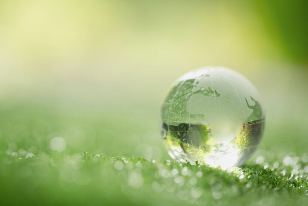 crystal-earth-model-on-grass-representing-sustainability